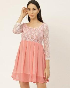 lace fit & flare dress