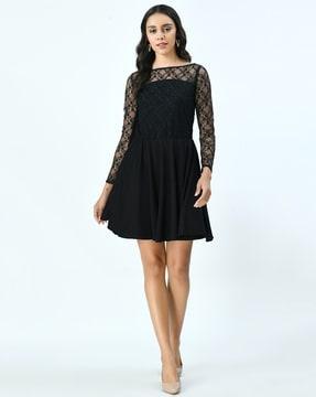 lace fit and flare dress