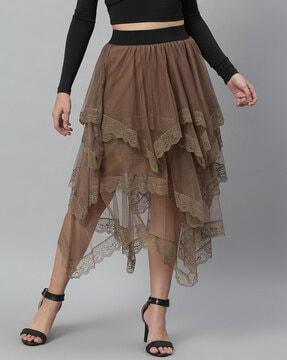 lace flared skirt