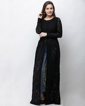 lace front-slit tunic