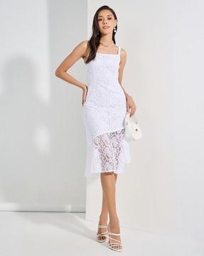 lace high-low a-line dress