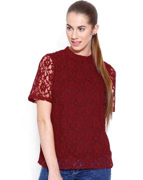lace high-neck top