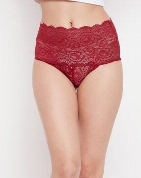 lace high-waist outer elastic hipster panties