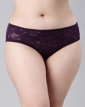 lace hipster panties with elasticated waist