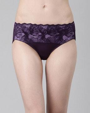 lace hipster panties with scalloped detail