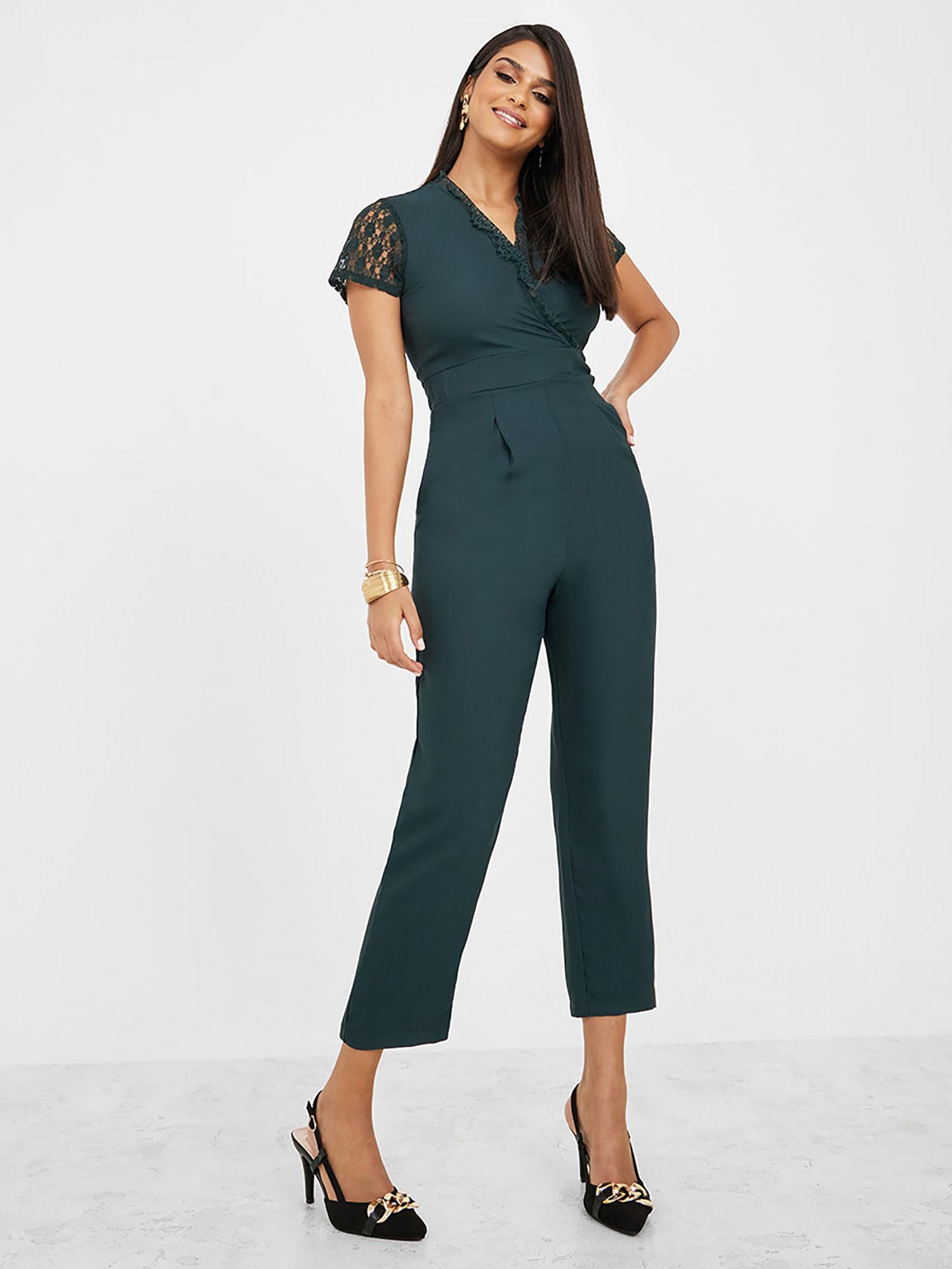 lace insert culotte jumpsuit