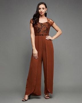 lace jumpsuit with insert pockets