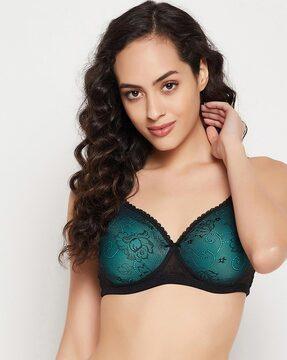 lace lightly-padded bra with adjustable straps