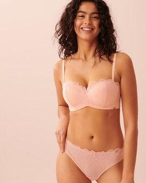 lace lightly-padded tube bra