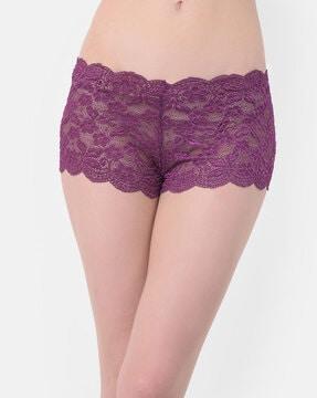 lace low-waist outer elastic boyshorts panties