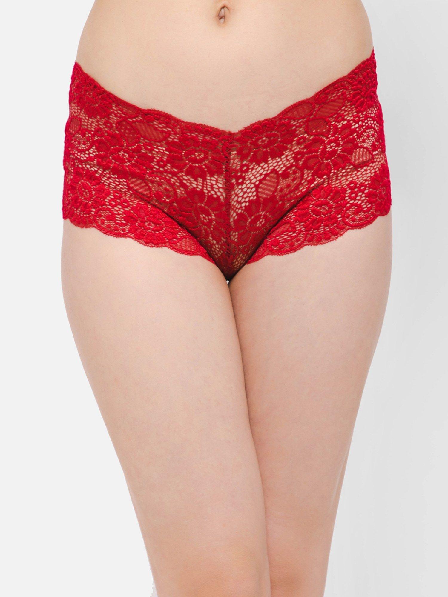 lace medium waist outer elastic boyshorts panty