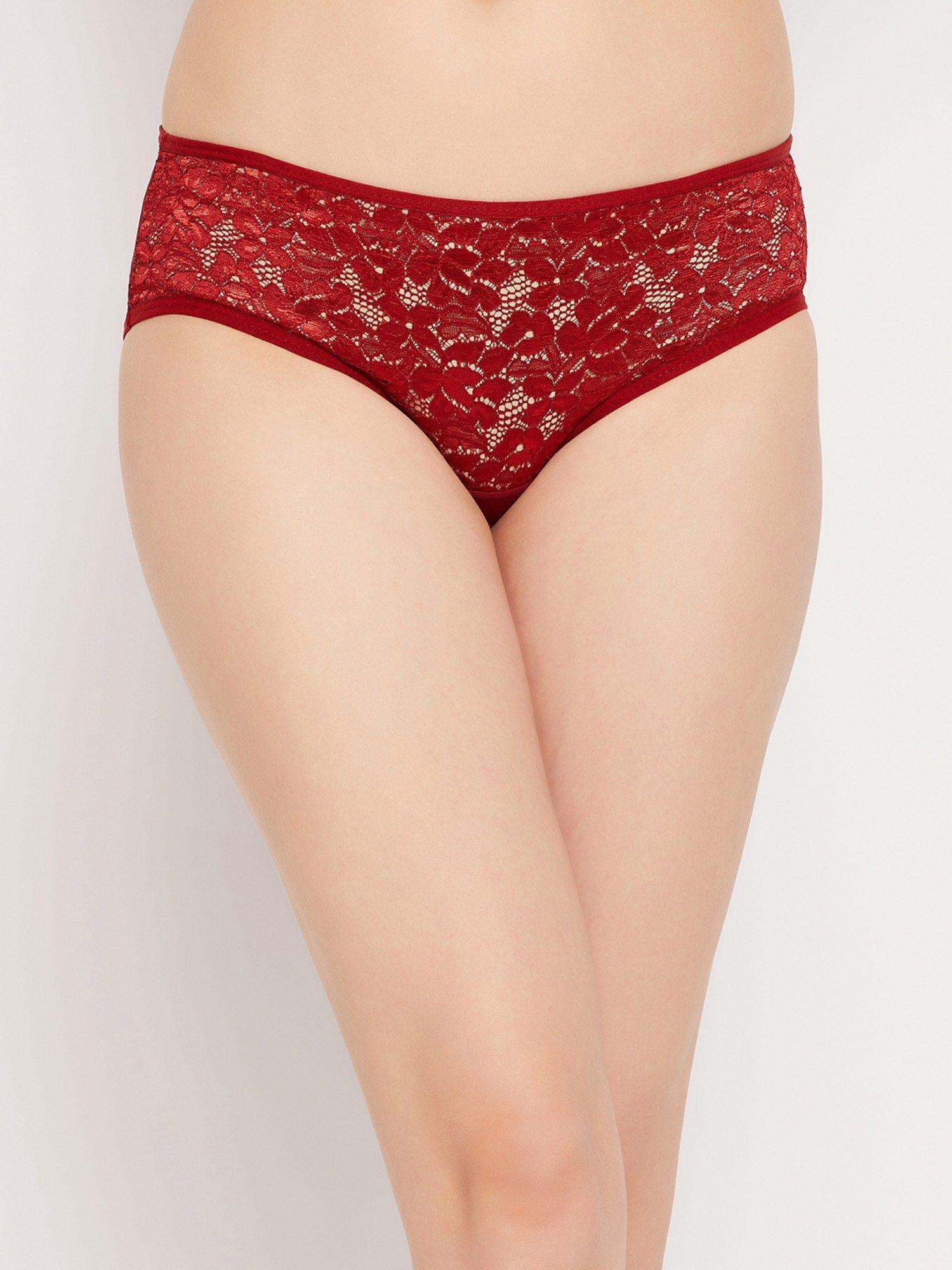 lace medium waist outer elastic hipster panty