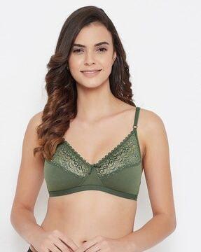 lace non-padded bra with adjustable straps