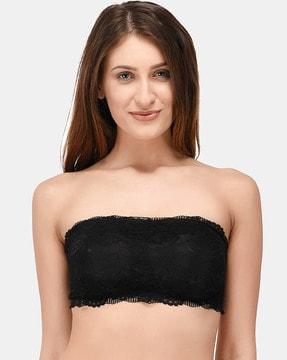 lace non-wired tube bra