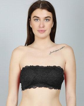 lace off-shoulder sleeve bra