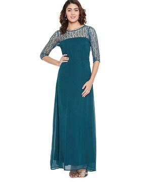 lace panelled gown dress