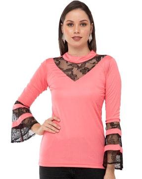 lace panelled top