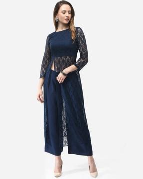 lace pattern kurta set