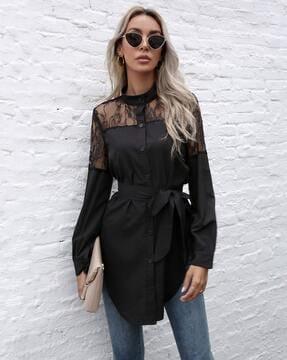 lace relaxed fit shirt