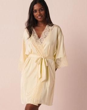 lace robe with belt