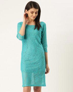 lace round-neck sheath dress