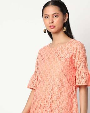 lace round-neck top