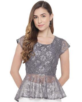 lace round-neck top