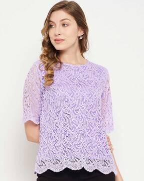 lace round-neck top