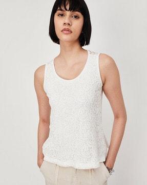 lace round-neck top