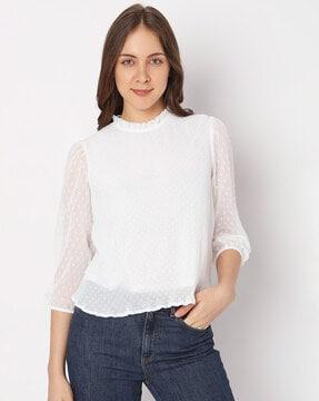 lace round-neck top