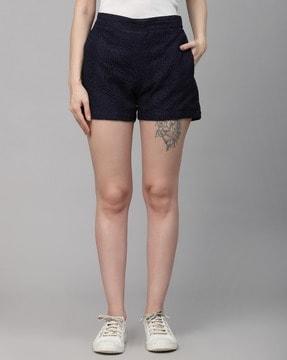 lace shorts with elasticated waist