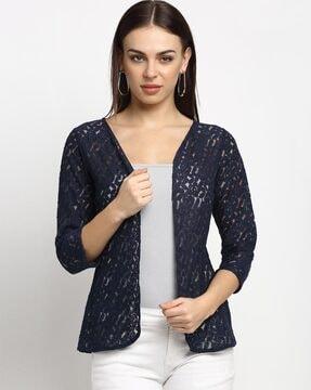 lace shrug with 3/4th sleeves