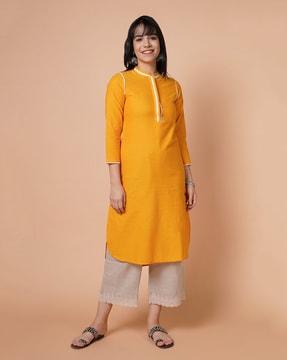 lace straight kurta