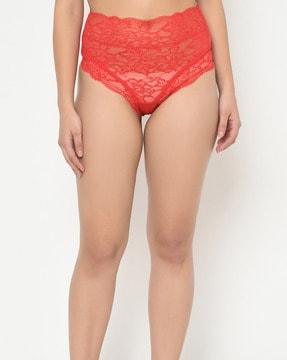 lace thong with adjustable tie-up