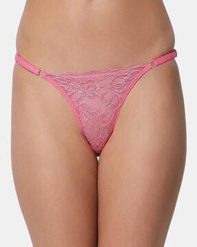 lace thongs with elasticated waistband