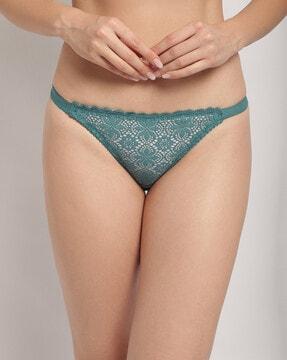 lace thongs with outer elastic