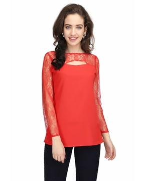lace top with 3/4th sleeves