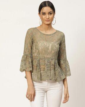 lace top with bell sleeves