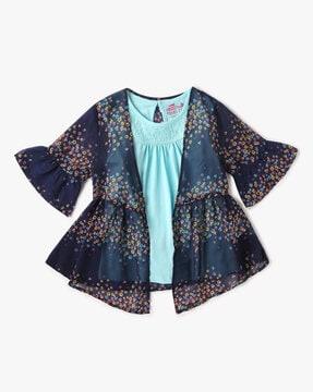 lace top with floral shrug