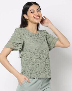 lace top with layered sleeves