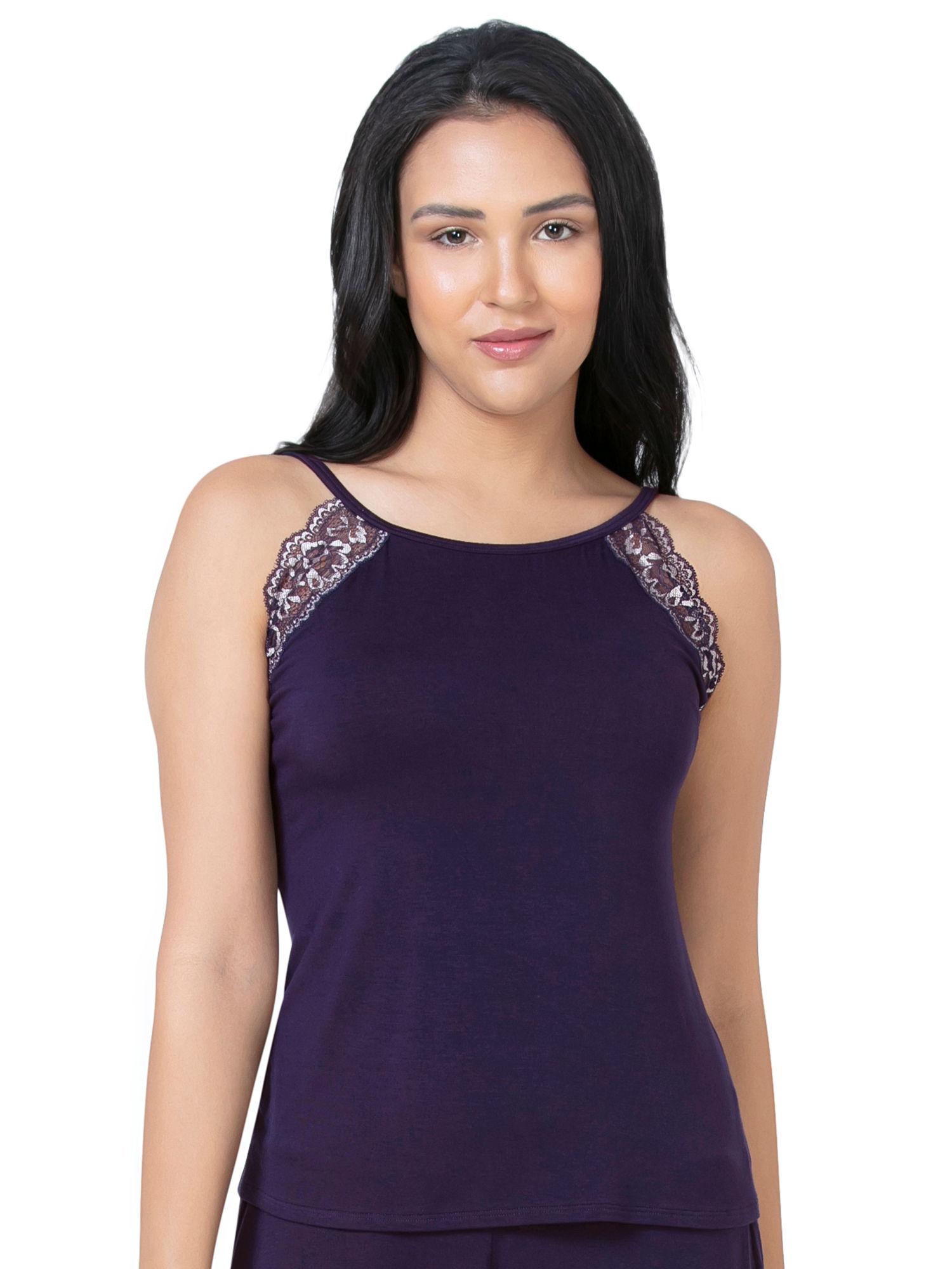 lace touch sleep camisole - blue