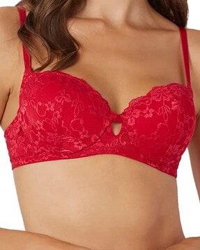 lace underwired lightly-padded balconette bra