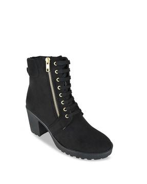 lace-up ankle-length boots