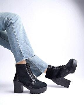 lace-up ankle-length boots