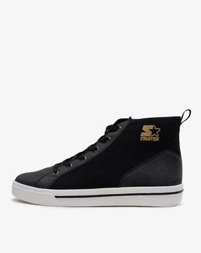 lace-up sneakers with logo print