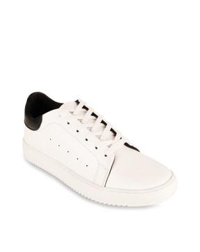 lace-up sneakers with rubber upper