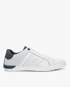 lace-up casual shoes with embossed design