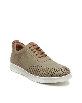 lace-up casual shoes with perforations