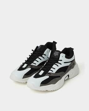 lace-up chunky sneakers with pull tab