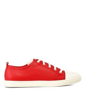 lace-up sneakers with colourblock detail